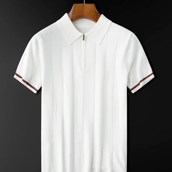 厂家直销翻领短袖polo衫男士潮牌夏季韩版潮流新款百搭针织半拉链