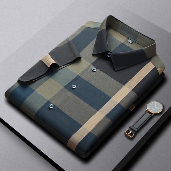 阿里虎男装潮流格子高端大牌衬衫男商务休闲短袖新款免烫抗皱上衣