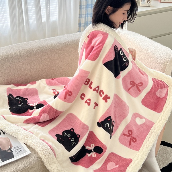 午睡毯学生沙发毯盖毯办公室单人午休空调被毛毯四季珊瑚绒小毯子