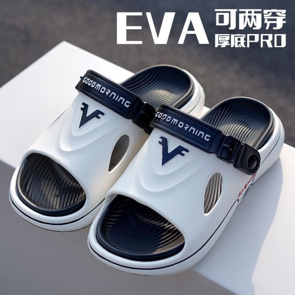 新中式外穿男款拖鞋男士洞洞鞋夏季新款防滑运动包头凉鞋沙滩鞋男