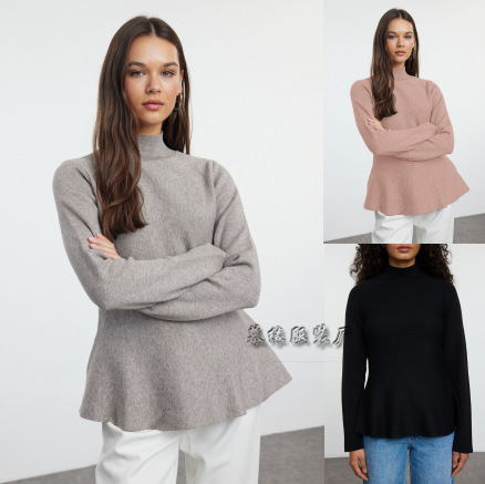 2025新品欧美女装外贸裙摆外套时尚百搭跨境秋冬爆款亚马逊毛衣女