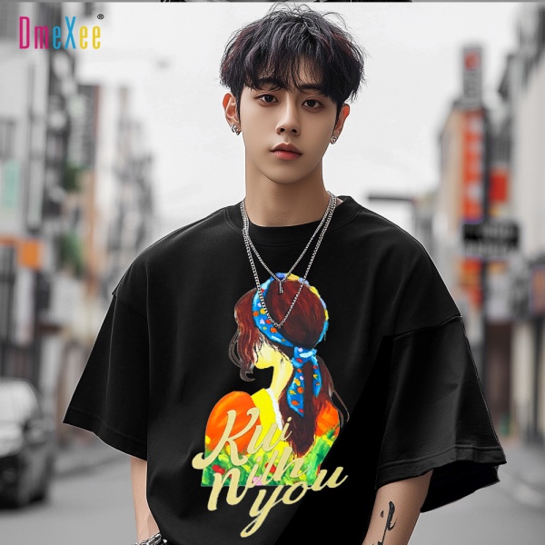 夏季男装新款300g纯棉t恤男原创高级感简约大学生体恤大码短袖