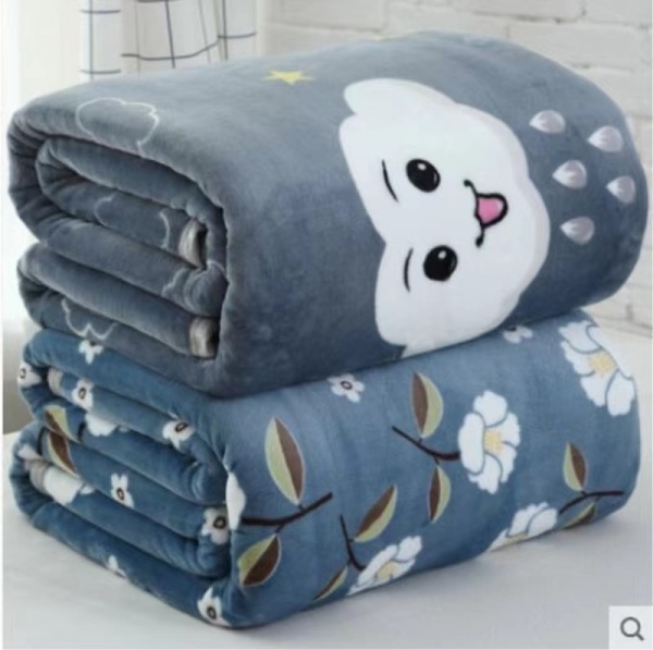 跨境外贸毛毯批发法兰绒活动礼品双面绒毯礼品公司小毛毯盖毯批发