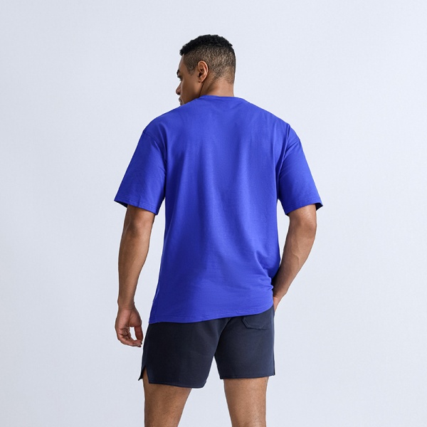 优质重磅全棉oversized男士T恤潮牌纯棉宽松落肩短袖男装T恤