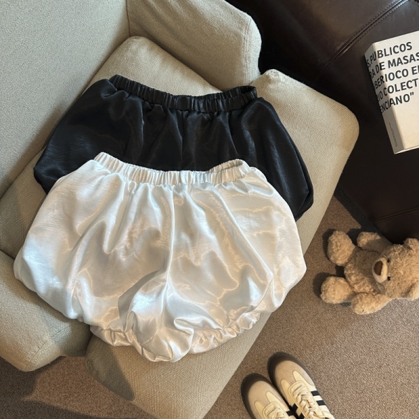 纯欲风光泽感灯笼短裤女夏季松紧腰宽松百搭蓬蓬高级感休闲阔腿裤