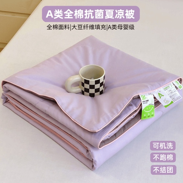 A类全棉大豆夏凉被透气纯棉可洗夏被夏季空调被学生被夏季礼品被