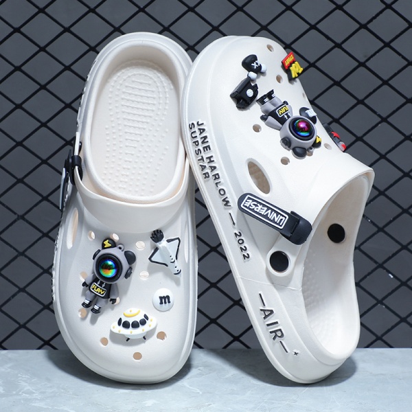 洞洞鞋男款2024夏季沙滩鞋防滑轻便厚底踩屎感外穿运动包头拖鞋男