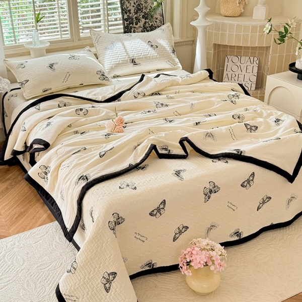 轻奢赫本风纯棉夏被床盖四件套云朵棉A类亲肤软空调被儿童薄凉被