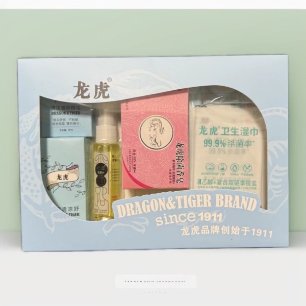 龙虎清凉防暑降温礼盒套装 薄荷膏+薄荷清凉舒+薄荷精油+花露水