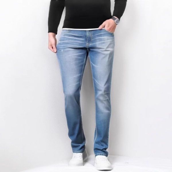 2025年新款跨境外贸男装弹力直筒牛仔裤支持来图打样小批定制