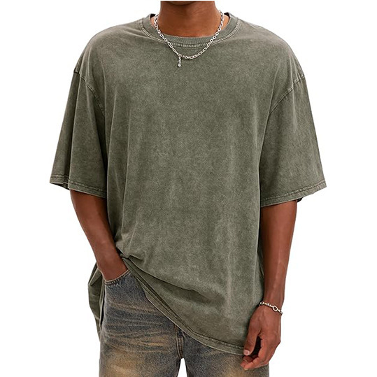 100% 纯棉夏季品牌男装短袖圆领时尚透气宽松休闲上衣