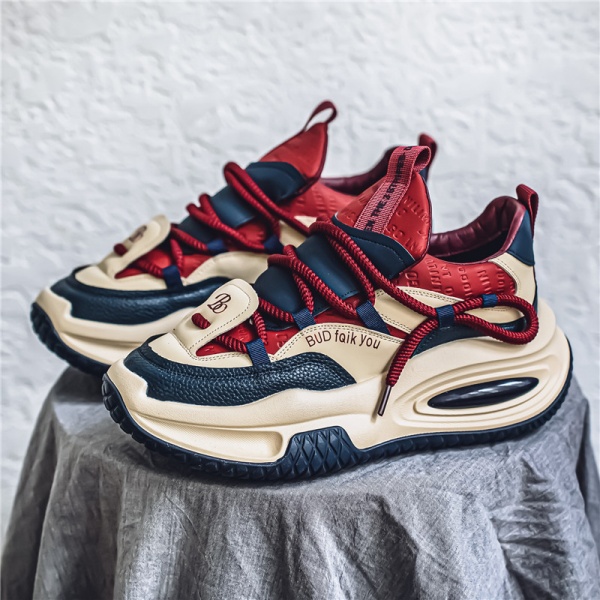 男鞋春季户外跑步耐磨厚底增高运动潮鞋学生校园风百搭网红老爹鞋