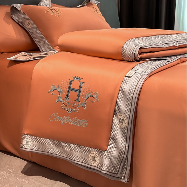 轻奢冰丝夏被四件套刺绣天丝空调夏凉可机洗夏季超轻薄被子