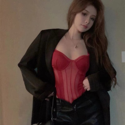 连体小吊带背心女辣妹性感纯欲蕾丝内搭专供外贸跨境东南亚欧美风