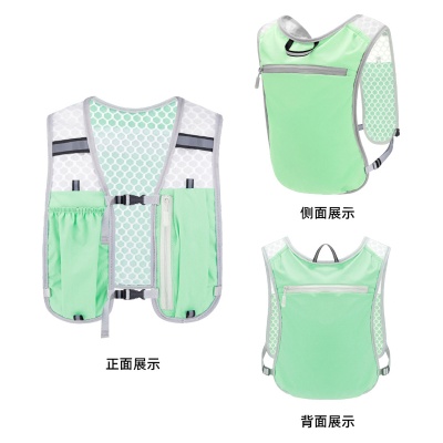 跨境新款户外运动徒步登山背包 跑步可收纳水杯手机背包水壶包