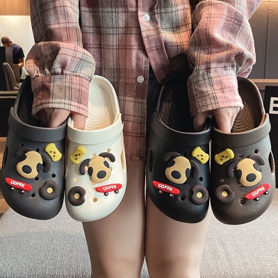景辰鞋业可爱卡通洞洞鞋女夏外穿2025春夏季两穿凉鞋沙滩防滑拖鞋