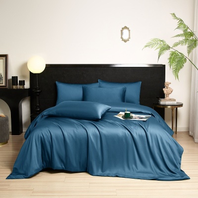 纯色竹纤维裸睡床单四件套再生纤维素被套轻奢床上用品 bamboo