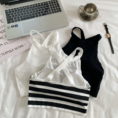 1881#针织吊带背心女裹胸西装内搭带胸垫一体美背内衣外穿打底