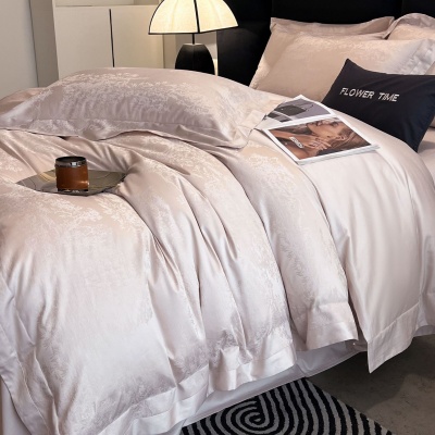 高端A类200支长绒棉四件套纯棉被套全棉床单款高级感提花床上用品