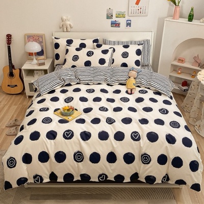 100%全棉床上用品四件套纯棉被套床单人三件套学生宿舍被单