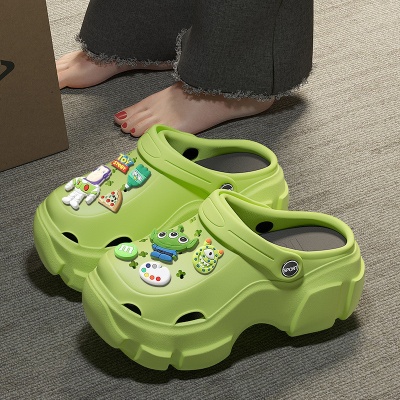 洞洞鞋女DIY透气拖鞋女凉鞋韩版防滑厚底凉拖鞋包头沙滩拖鞋批发