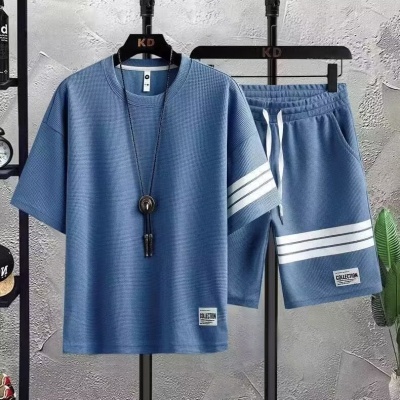 短裤男夏季运动套装男休闲男装时尚潮流搭配一整套帅气短袖男潮牌