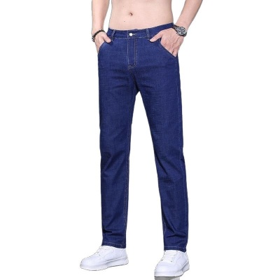 男士牛仔裤夏季薄款2025新款直筒裤高端冰丝裤子浅色水洗休闲长裤