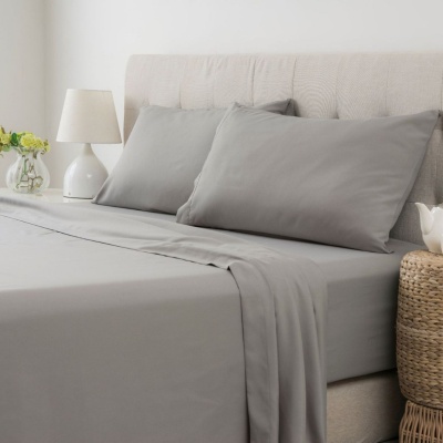 亚马逊欧美纯色床笠床单四件套 跨境套件床笠保护罩水洗床笠单品