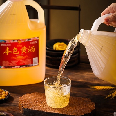 莫干山本色黄酒无焦糖色手工花雕酒正宗浙江老酒5斤桶装家用厨用