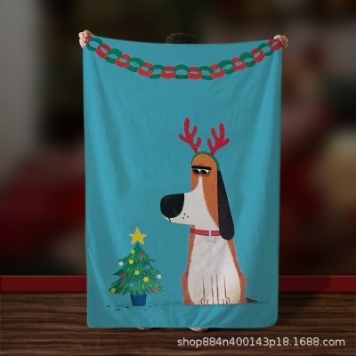 加厚圣诞节双面绒多功能毛毯四季法兰绒diy3D数码印花