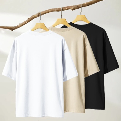 跨境夏季男装潮流t恤男潮牌短袖宽松圆领上衣美式复古T恤英文批发