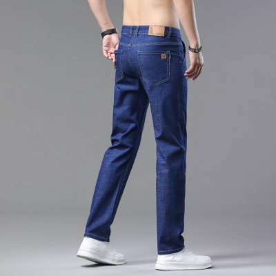 男士牛仔裤夏季薄款2025新款直筒裤高端冰丝裤子浅色水洗休闲长裤