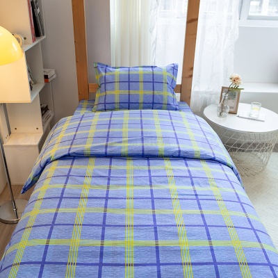 大学军训学生宿舍三件套床单被罩枕套单人床上用品单位纯棉三件套