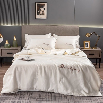 可水洗冰丝夏凉被夏季空调被夏天床上四件套单双人被子床单三件套