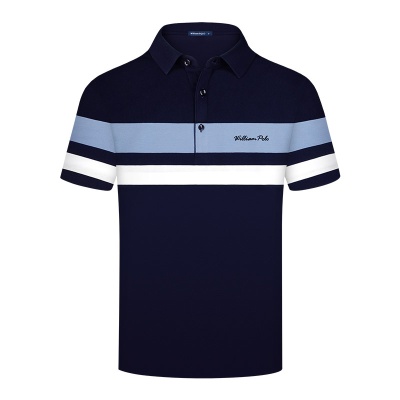 英皇保罗polo衫男士高级感条纹男士短袖翻领t恤男现货POLO衫定制