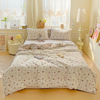 A类大豆纤维被双层纱夏凉被卡通印花空调被公司礼品跨境批发薄被