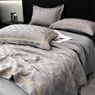 高级感冰丝床上用品夏凉被四件套轻奢贡缎水洗真丝裸睡夏被空调被