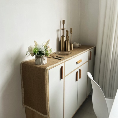 ins风简约餐具垫家居圆形编织垫餐厅复古黄麻装饰垫拍摄道具杯垫