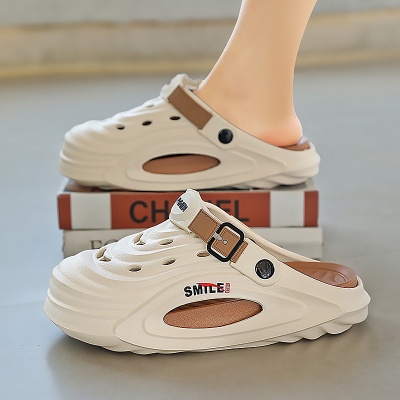 森马洞洞鞋男士夏季外穿运动耐磨包头凉鞋防滑厚底踩屎感沙滩凉拖