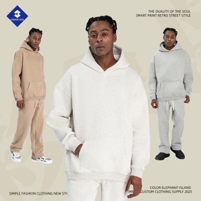 KITE男装秋冬卫衣男士连帽衫外套宽松加绒美式潮牌350g连帽卫衣男