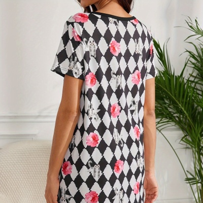 欧美女装新款跨境夏季碎花连衣裙欧美时尚女装印花连衣裙夏季休闲