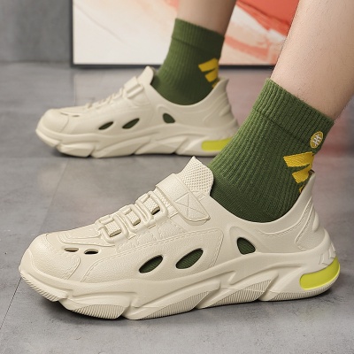 洞洞鞋男夏季外穿防臭防滑厚底运动涉水户外全包漂流沙滩椰子凉鞋