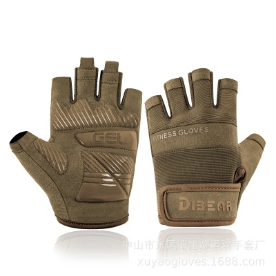 工厂跨境夏季现货批发运动DIBEAR健身房半指手套防滑哑铃训练户外