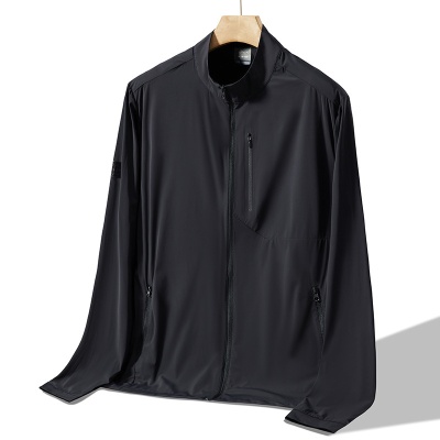 夏季防晒衣男立领户外防紫外线透气原纱运动外套冰感皮肤衣钓鱼服