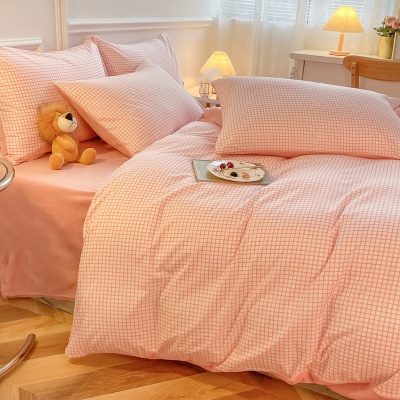 冬季牛奶绒四件套批发日式水洗棉床单被套加厚珊瑚绒床上用品南通