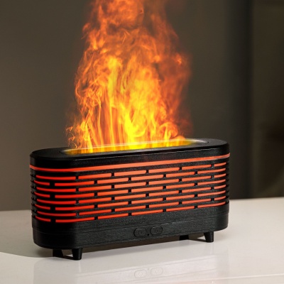 卧室电器高级感迷你仿真火焰香薰机120ML七彩氛围灯加湿器小型