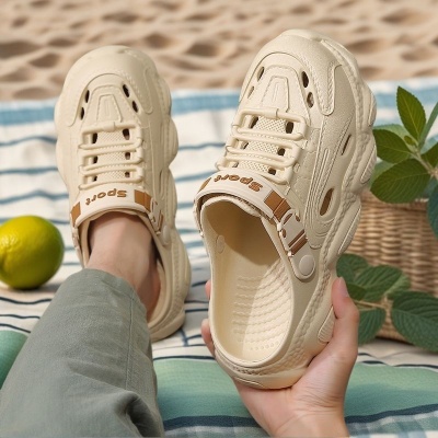 洞洞鞋男士夏季踩屎感户外穿开车运动沙滩防滑防臭海边溯溪凉拖鞋