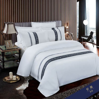 纯棉全棉贡缎床笠四件套 高档简约风床上用品 家纺民宿酒店布草