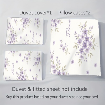 跨境花卉被套简约小清新印花三件套磨毛枕套被罩外贸家居床品批发