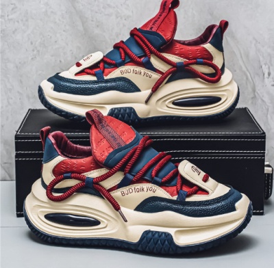 男鞋春季户外跑步耐磨厚底增高运动潮鞋学生校园风百搭网红老爹鞋